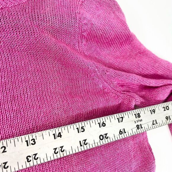 Talbots Sweater Womens Small Linen Open Knit 3/4 Sleeve Pink Lightweight - Picture 4 of 8